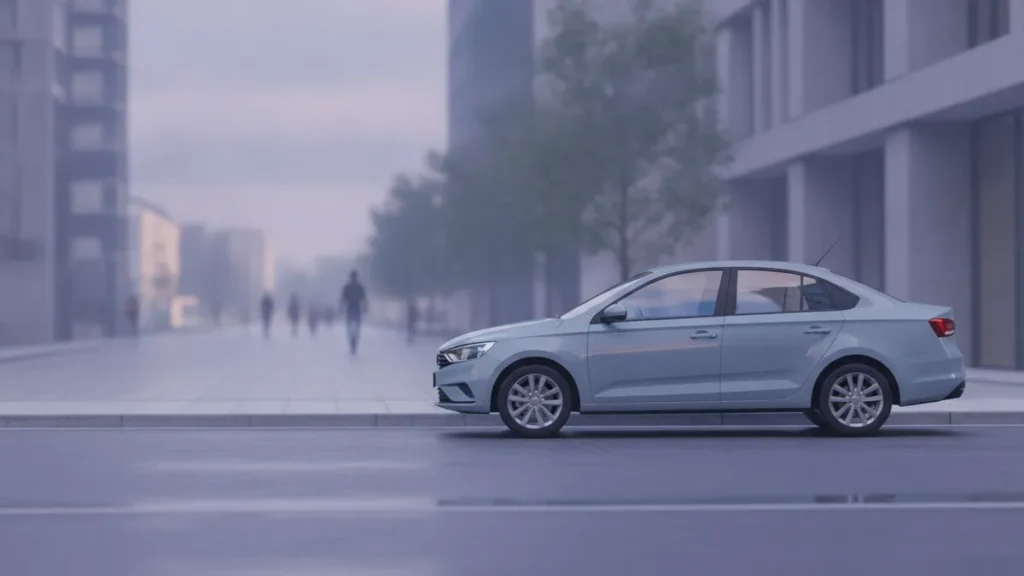 КАСКО на Lada, седан на городской улице