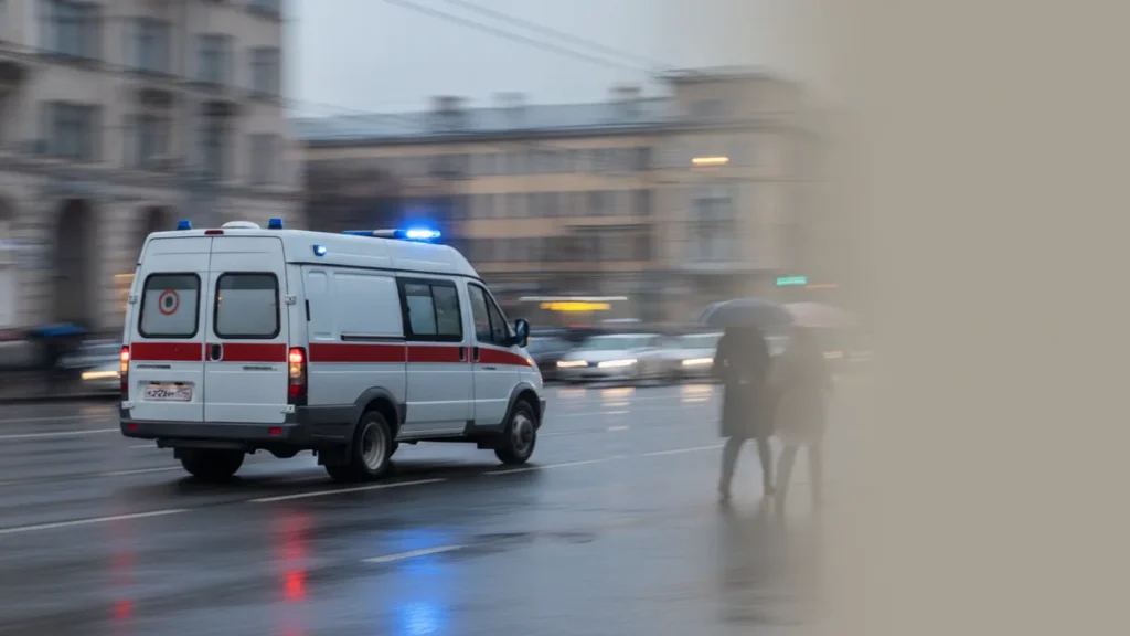 Скорая помощь на городской улице